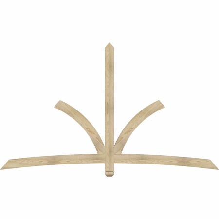Ekena Millwork Davenport Rough Sawn Timber Gable Bracket, Douglas Fir, 96"W x 56"H x 2"D x 4"F, 14/12 Pitch GBW096X56X0204DAV00RDF